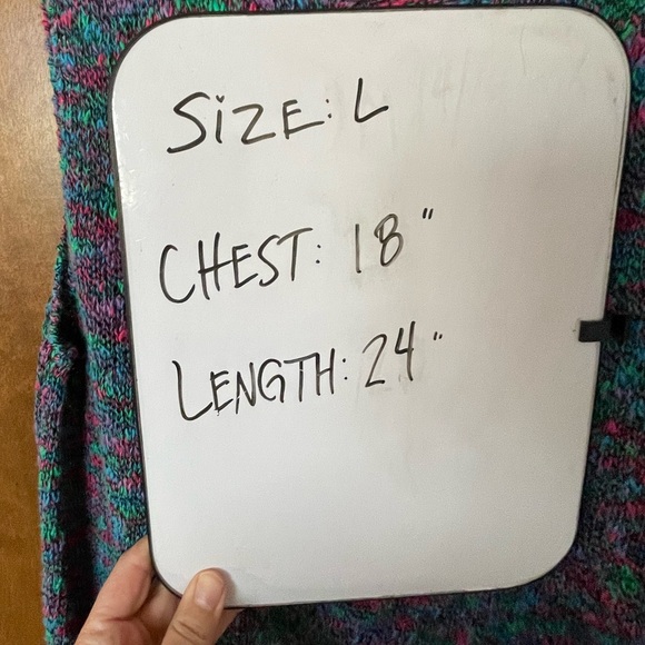 Vtg Ginénne Knit Sweater Vest Button up Sleeveless 80s Multicolor Women’s Large - Picture 8 of 8